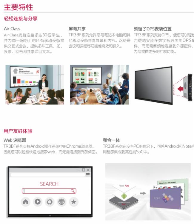LG電子LG交互式電子白板65TR3BF產品中心 交互式白板的創新標桿